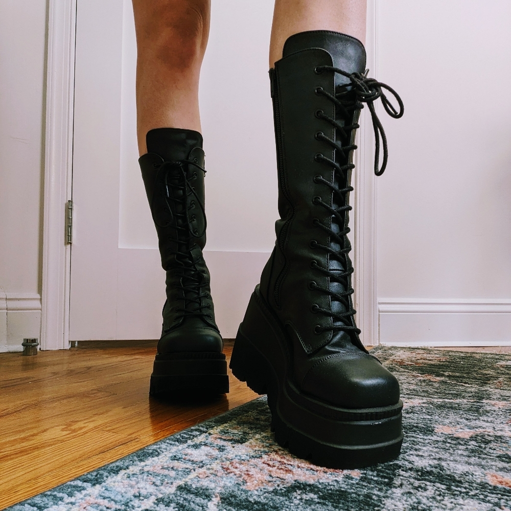 Demonia Shaker-72 Vegan Leather Boots